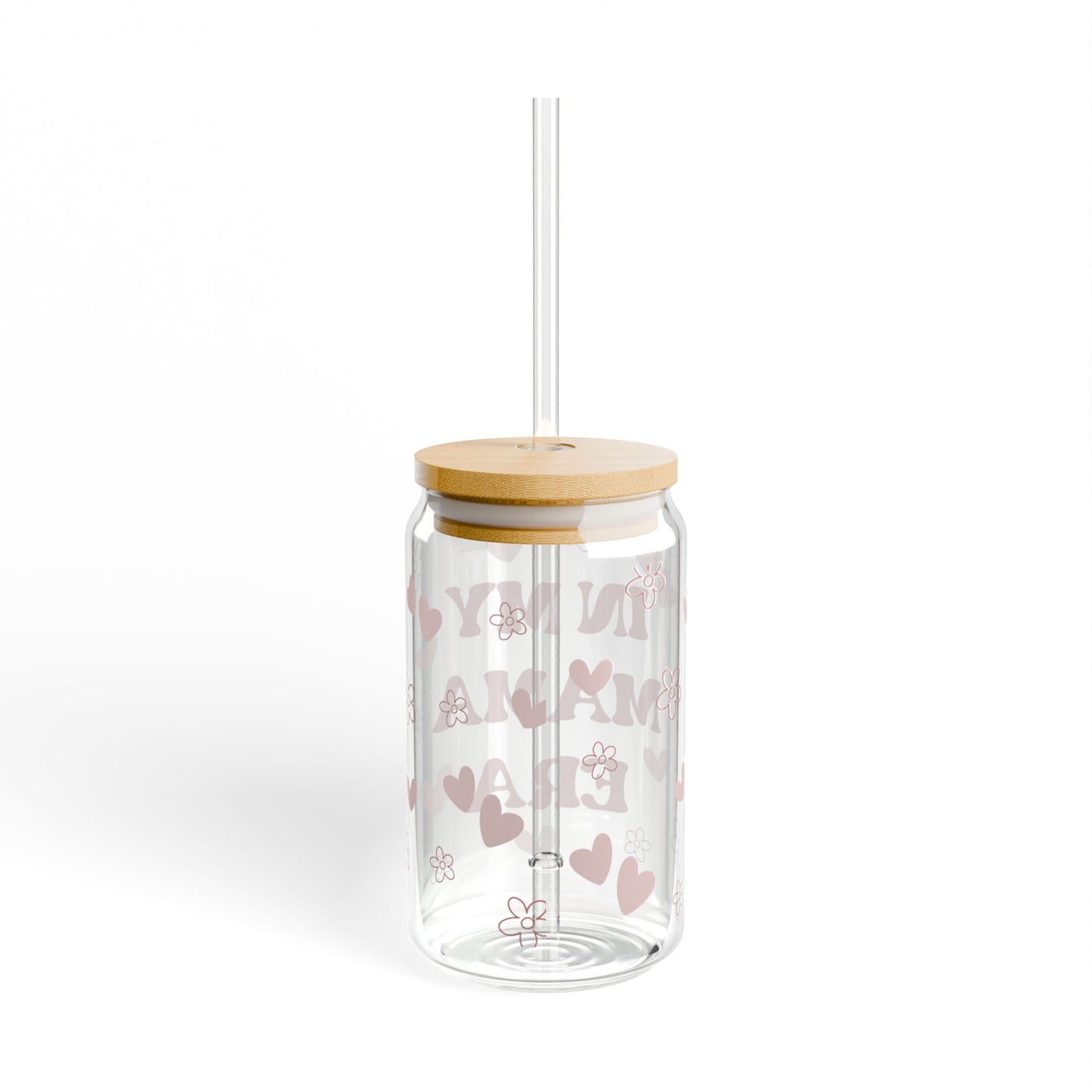 In My Mama Era Glass Tumbler – Cute Iced Coffee Cup for Moms with Lid & Straw