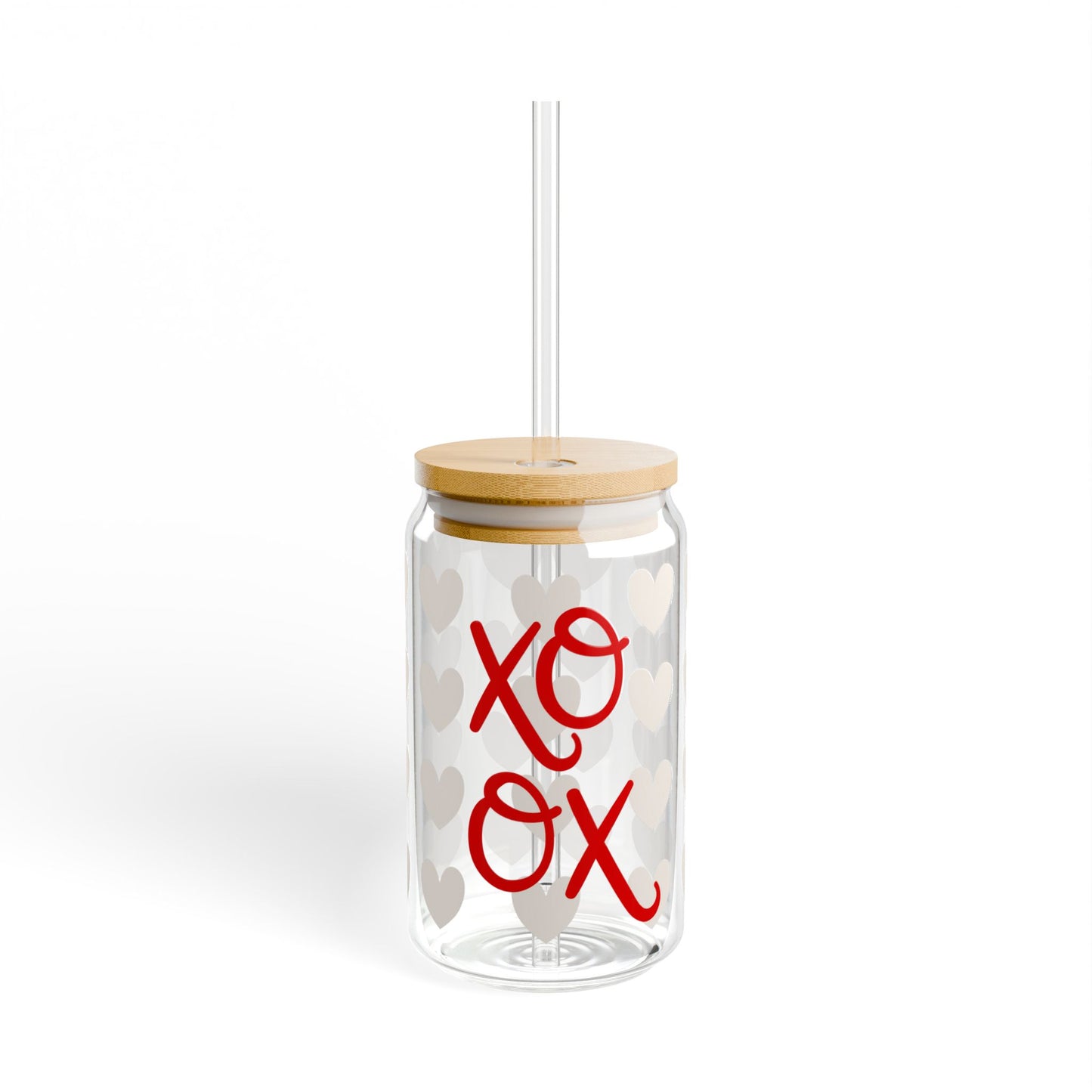 XO Hearts Glass Cup