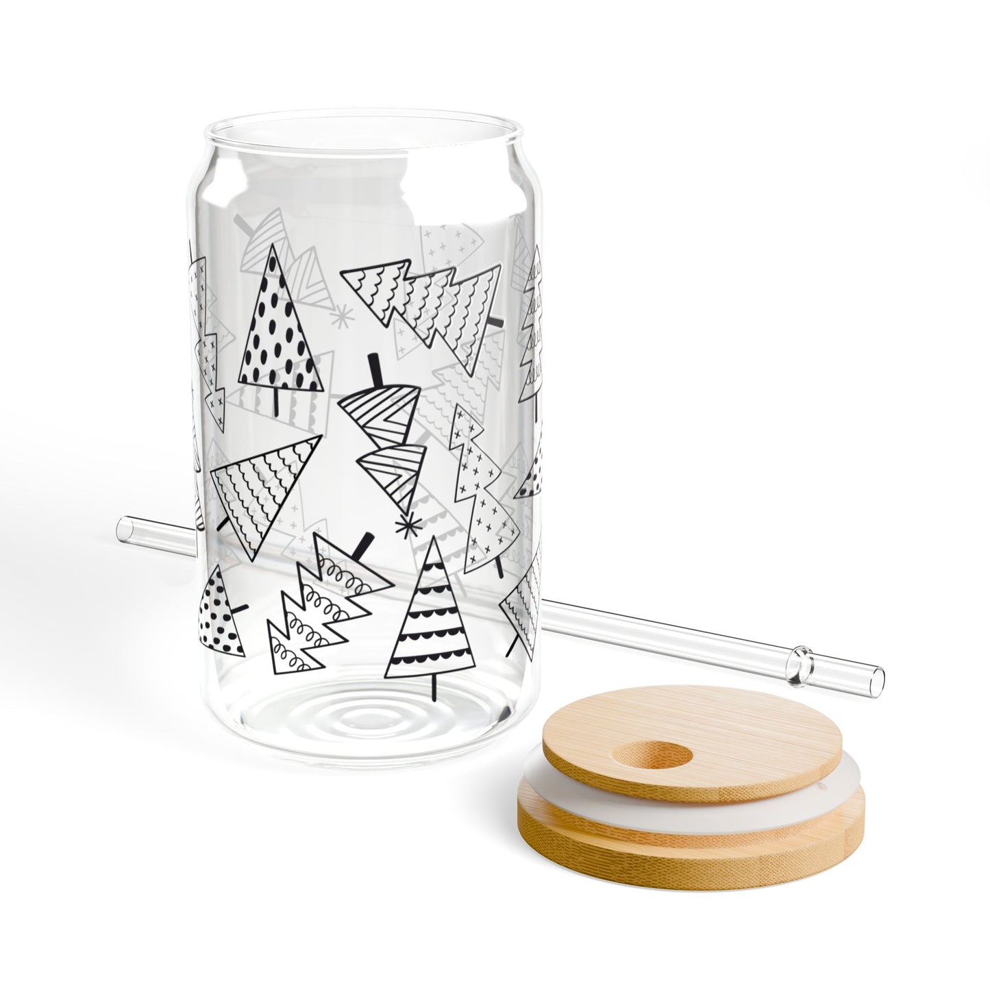 B&W Christmas Tree Sipper