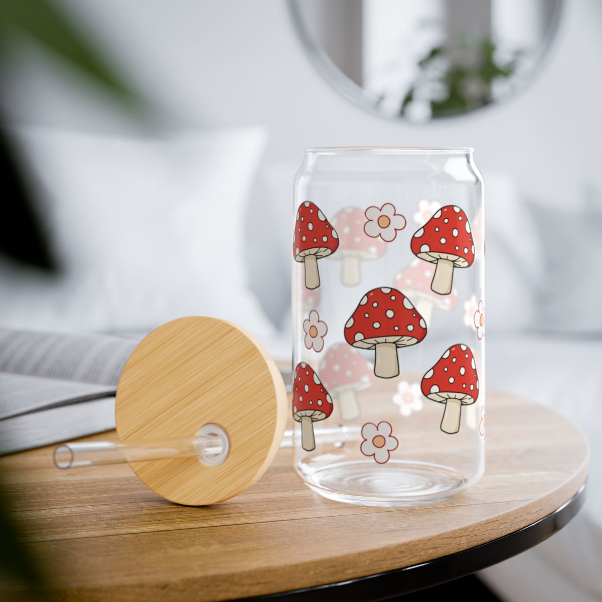 Cute Mushroom Daisy Sipper